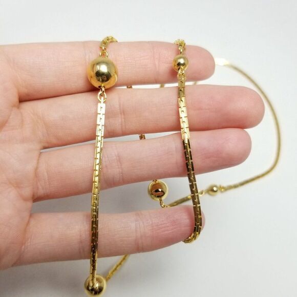 Vintage Avon Gold Tone Chain Necklace, with Beaded Design, Classic Estate - Picture 6 of 6